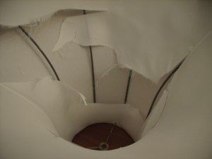 Lampshade with torn liner